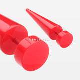 A Pair of Solid UV Acrylic Faux Taper Earring-Red