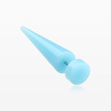 A Pair of Neon UV Acrylic Faux Taper Earring-Light Blue