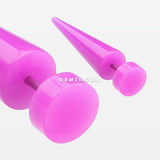 A Pair of Neon UV Acrylic Faux Taper Earring-Purple