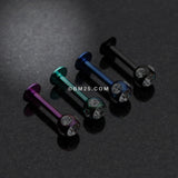 Detail View 1 of Colorline PVD Aurora Gem Ball Steel Labret-Blue/Clear
