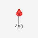 Basic UV Acrylic Spike Top Labret-Red