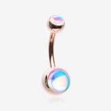 Rose Gold Iridescent Revo Sparkle Belly Button Ring