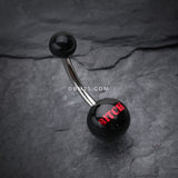 Detail View 2 of BITCH' Acrylic Logo Belly Button Ring-Black