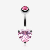 Classic Heart Sparkle Belly RIng