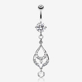 Layered Teardrop Sparkle Belly Ring