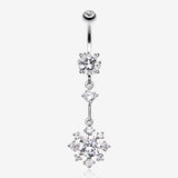 Snowflake Flower Sparkle Belly Ring