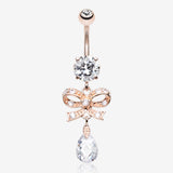 Rose Gold Romantic Bow-Tie Belly Button Ring