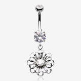 Breeze Sparkle Flower Belly Button Ring