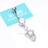 Detail View 4 of Star Sparkle Shine Belly Button Ring-Clear Gem