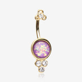 Golden Victorian Opalescent Sparkle Belly Button Ring