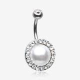 Pearlescent Sparkle Elegance Belly Button Ring