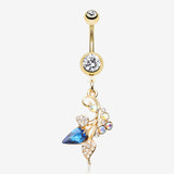 Golden Luscious Ivy Sparkle Belly Button Ring