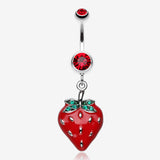 Vibrant Strawberry Dangle Belly Ring