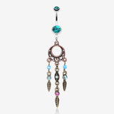 Beautiful Vintage Style Dream Catcher Belly Ring