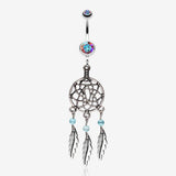 Classic Pewter Dream Catcher Belly Ring