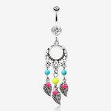 Vintage Enchanted Dream Catchers Belly Button Ring