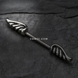 Detail View 1 of A Pair of Angel Wing Nipple Barbell Ring-Steel