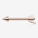 A Pair of Rose Gold Classic Arrow Nipple Barbell