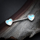 Detail View 1 of A Pair of Iridescent Revo Heart Nipple Barbell