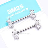 Detail View 4 of A Pair of Sparkle Overload ZigZag Nipple Barbell-Clear Gem