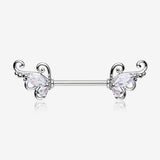 A Pair of Luscious Sparkle Butterfly Elegance Nipple Barbell