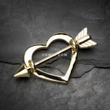 Detail View 1 of Golden Cupid's Heart Nipple Shield Ring-Gold