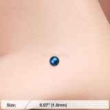 Detail View 2 of Colorline Ball Top Basic Nose Stud Ring-Blue