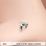 Detail View 2 of Dainty Swallow Bird Nose Stud Ring-Steel