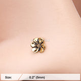 Detail View 2 of Golden Anemone Flower Nose Stud Ring