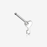 Key to My Heart Sparkle Nose Stud Ring-Clear Gem