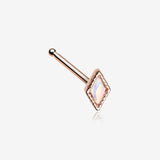 Rose Gold Iridescent Revo Diamond Sparkle Nose Stud Ring