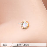 Detail View 2 of Golden Opalescent Sparkle Circle Nose Stud Ring-White