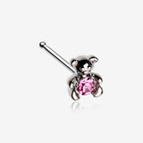 Adorable Teddy Bear Sparkle Nose Stud Ring