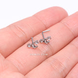 Detail View 3 of Adorable Celestial Sun Moon Star Sparkle Nose Stud Ring-Clear Gem