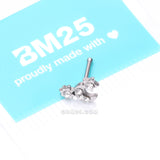 Detail View 4 of Adorable Celestial Sun Moon Star Sparkle Nose Stud Ring-Clear Gem