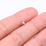 Detail View 2 of Polaris Sparkle North Star Nose Stud Ring-Clear Gem