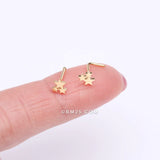 Detail View 3 of Golden Triple Star Icon Nose Stud Ring