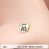 Detail View 2 of Golden Adorable Kitty Cat Nose Stud Ring-Gold