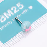 Detail View 4 of Kawaii Pop Pastel Ariel's Shell with Bow-Tie Nose Stud Ring-Light Blue/Pink