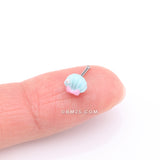 Detail View 2 of Kawaii Pop Pastel Ariel's Shell with Bow-Tie Nose Stud Ring-Light Blue/Pink