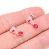 Detail View 3 of Kawaii Pop Cherry Heart Dangle Nose Stud Ring-Pink/Red