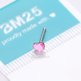 Detail View 4 of Heart Sparkle Gem Nose Stud Ring-Pink