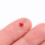 Detail View 2 of Heart Sparkle Gem Nose Stud Ring-Red