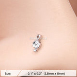 Detail View 2 of Treble Clef Music Note Nose Stud Ring-Steel