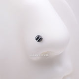 Detail View 1 of Dice Top Nose Stud Ring-Black