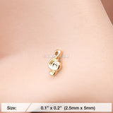 Detail View 2 of Golden Treble Clef Music Note Nose Stud Ring-Gold