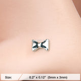 Detail View 2 of Adorable Dainty Bow-Tie Nose Stud Ring-Steel