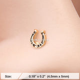 Detail View 2 of Golden Lucky Horseshoe Nose Stud Ring-Gold