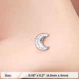 Detail View 2 of Crescent Moon Filigree Nose Stud Ring-Steel