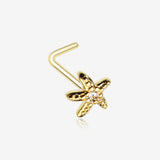 Golden Starfish Sparkle L-Shaped Nose Ring